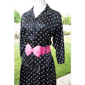 Black and White Polka Dot Pin Up Girl Dinner Swing Retro Dress Halloween